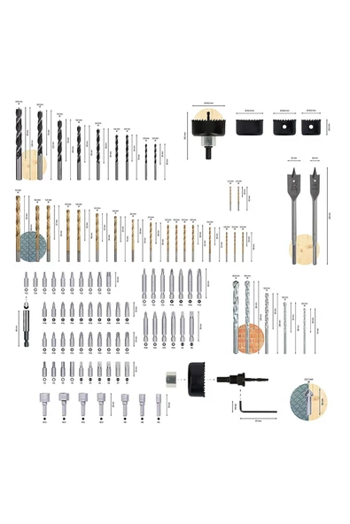 Bosch V-line 103 Parça Matkap & Vidalama Karışık Aksesuar Seti - 2607017367 - 2