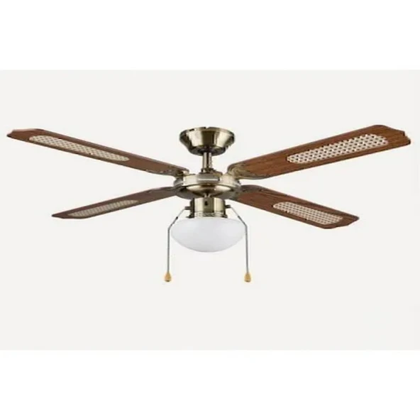 Colours Lari 4 Kanatlı Aydınlatmalı Tavan Vantilatörü Ahşap Kahverengi