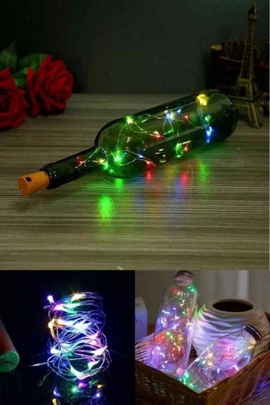 KULVARAVM 6 Adet Mantar Tıpa Led Peri Led Dekoratif Led 2mt Led - 4