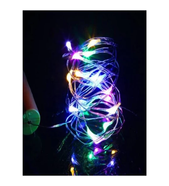 KULVARAVM 5 Adet 2 Metre Tıpa Led Rgb Dekoratif Led Işık  Pil Dahildir - 2