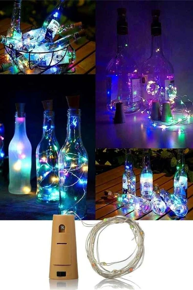 kulvaravm 5li Paket Mantar Tıpalı Sarı (rgb) Peri Led 1 Metre Pil Dahil