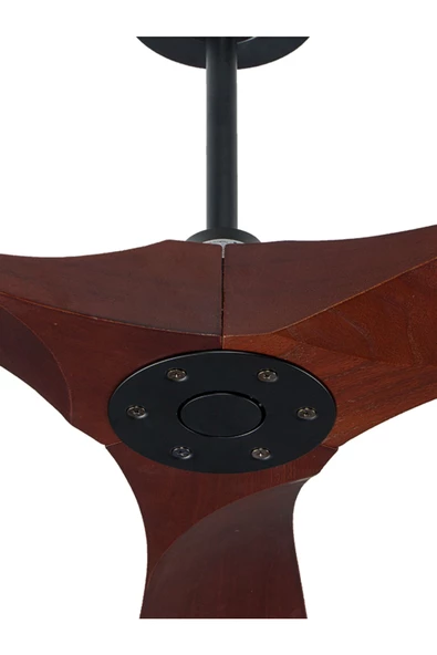 Alsanfan İzmir Siyah Motorlu Kızıl Kanatlı Aydınlatmasız Uzaktan Kumandalı 177cm Tavan Vantilatörü - Resim 3