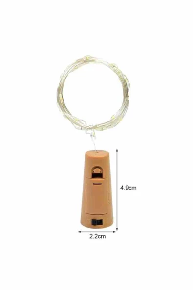 KULVARAVM Mantar Tıpa Peri Led Dekoratif Led Işık 2mt Led Işık Piller Dahil - 6