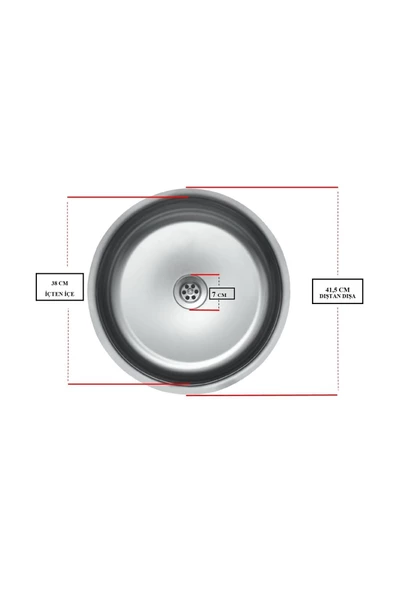 KULVARAVM Yuvarlak Tezgah Altı 430 Kalite Düz Küçük Kafa Sifon - 3