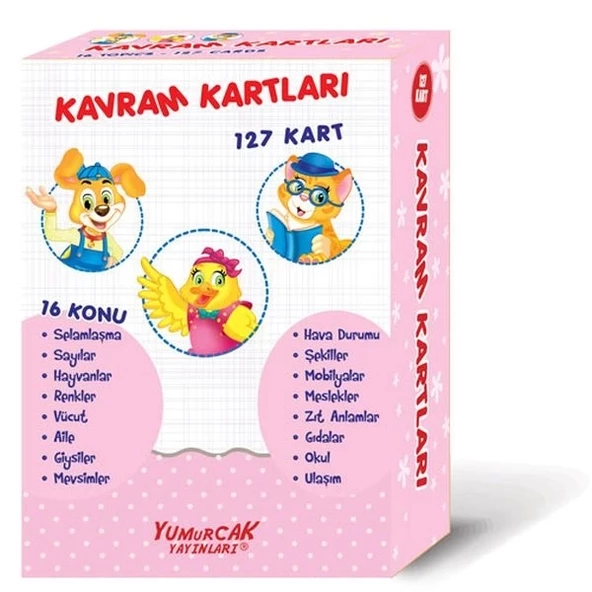 Okul Öncesi Çocuklar İçin Kavram Kartları 127 Kart