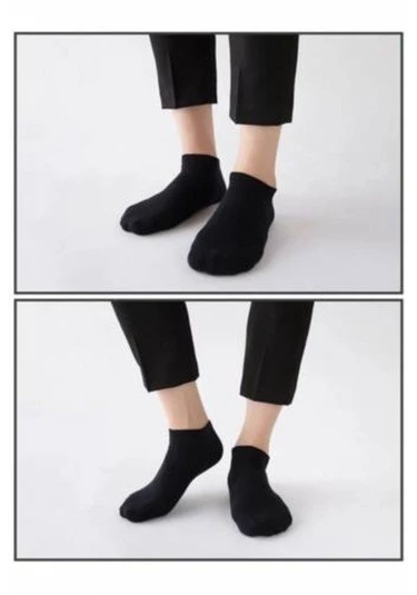 KULVARAVM 6 ADET ERKEK PATİK ÇORAP SİYAH ERKEK ÇORAP - 2