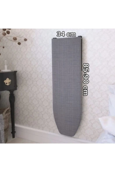 KULVARAVM Duvara Monte Katlanır Ütü Masası Pembe Çizgili 90cm Ütü Masası - 2