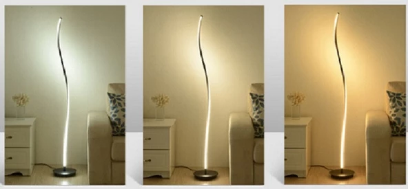 Dimli / Kıvrımlı / 150 cm / Lambader / Antrasit Gövde / 3 Renk Işık / 3 Yıl Garanti - 5