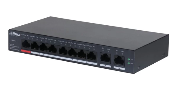 Dahua CS4010-8ET-110 8 Port PoE + 2 Port Gigaibt Uplink Yönetilebilir PoE  Switch 110W