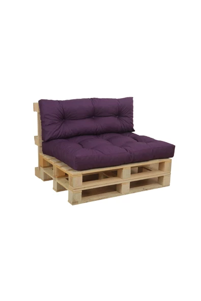 EVOKE Dış Ve Iç Mekan Yer&palet Minderi Minder Seti Takımı 2 Li Mor - 2