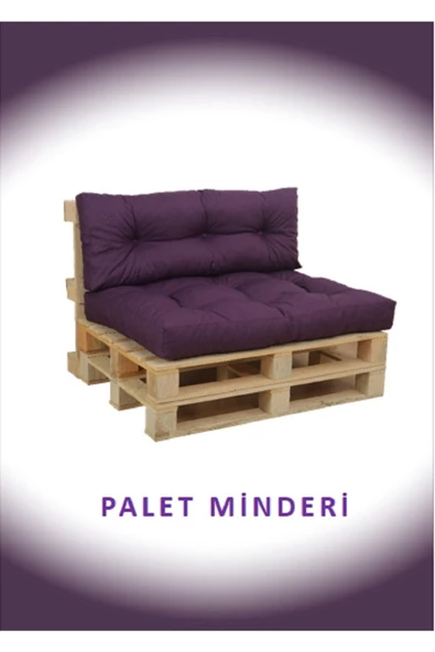 EVOKE Dış Ve Iç Mekan Yer&palet Minderi Minder Seti Takımı 2 Li Mor