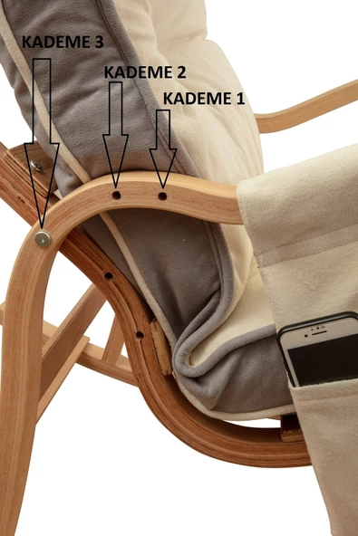 EVOKE   Lüx Ahşap Çift Minderli Çift Cepli Sallanan Sandalye - 4