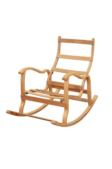 EVOKE Lüx Ahşap Çift Minderli Çift Cepli Sallanan Sandalye - 5