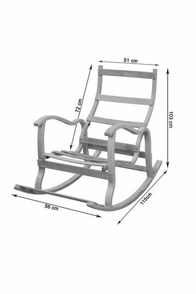 EVOKE Lüx Ahşap Çift Minderli Çift Cepli Sallanan Sandalye - 6