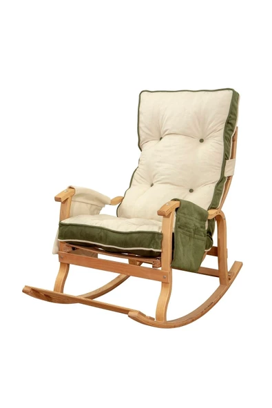 EVOKE   Lüx Ahşap Çift Minderli Çift Cepli Sallanan Sandalye - 2