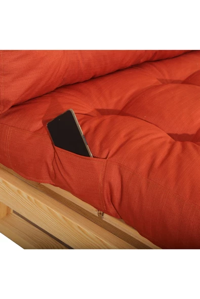 EVOKE Kış Bahçesi, Balkon Minderi, Oturma Ve Yer Minderi Iç Ve Dış Mekan Palet Minderi - Kiremit - 4