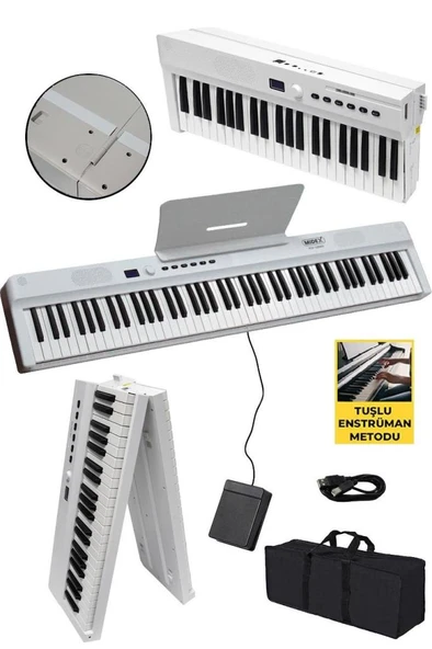 Midex PLX-120WH Yüksek Kaliteli Katlanır Taşınabilir Dijital Piyano ürün görseli