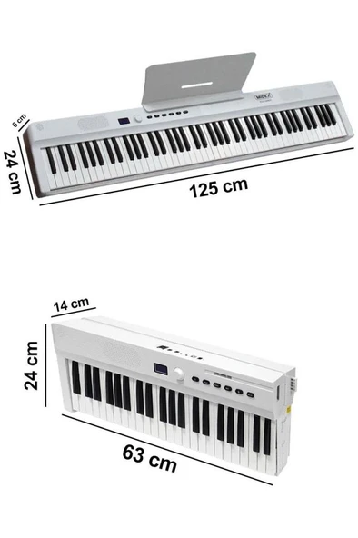 Midex PLX-120WH Yüksek Kaliteli Katlanır Taşınabilir Dijital Piyano - Resim 4
