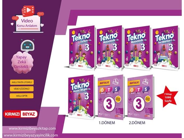 Kırmızı Beyaz Yayınları 3. Sınıf Tekno Set 7 Kitap