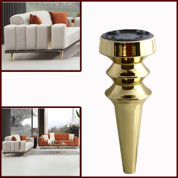 Oliva Mobilya Kanepe Koltuk Tv Ünitesi Baza Ayağı Zigon Orta Sehpası Ayak Ayakları 20 cm Altın - Resim 8