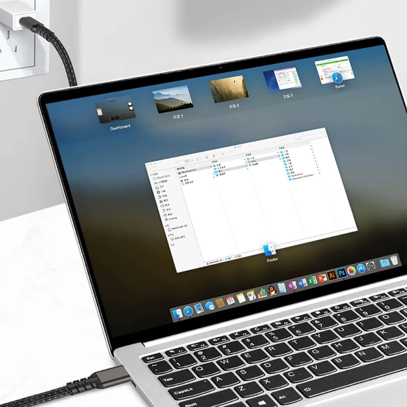 2.Jenerasyon Type-C to Type-C USB3.2 PD Data Kablosu 100W 20Gbps 4K@60Hz 3 Metre - 10