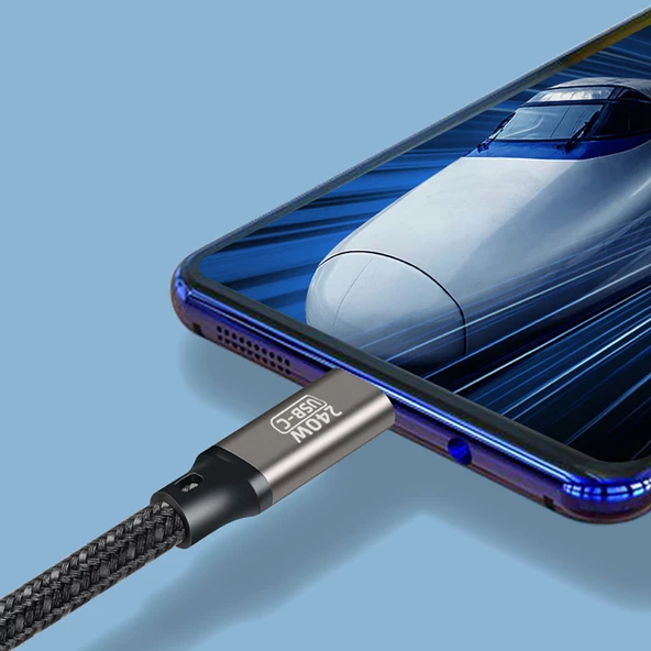 QG02 Type-C to Type-C PD3.1 Data Kablosu 240W 480Mbps 1.5 Metre - Resim 6