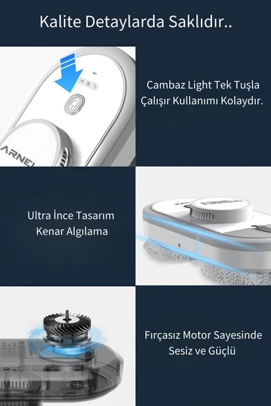 Cambaz Light Akıllı Cam Silme Robotu WCR-2306 Cam Temizleme Robotu - Resim 4