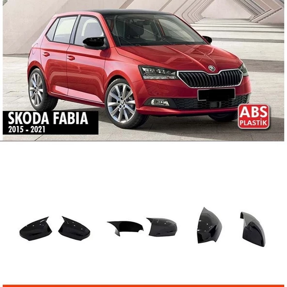 SKODA FABİA 2015-2021 UYUMLU PARLAK SİYAH BOYALI BATMAN AYNA KAPAĞI