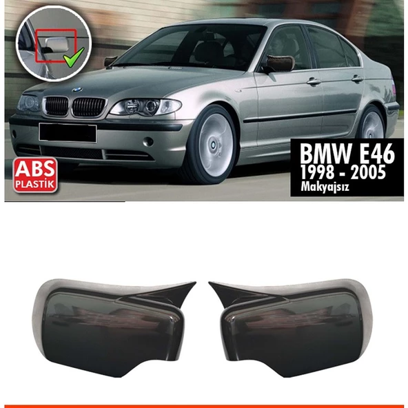 BMW E46 SEDAN-COUPE 1998-2005 UYUMLU PARLAK SİYAH BATMAN AYNA KAPAĞI