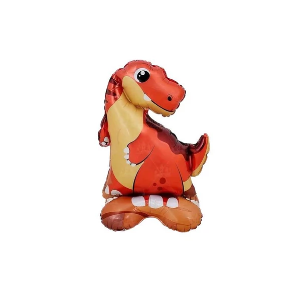 Ayaklı Kırmızı Dinozor Folyo Balon 52x35 cm