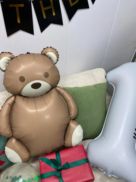 Retro Büyük Ayı Folyo Balon 90x65 cm - Resim 2