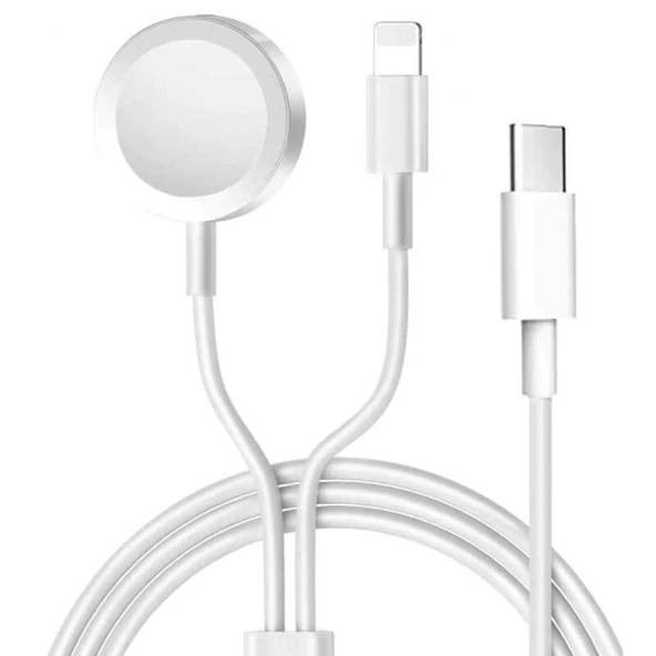 Akıllı Saat Wireless To Lightning Type-C Şarj Kablosu 1.2m iPhone - 2