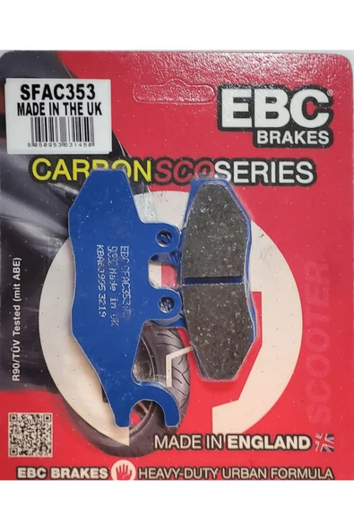 Ebc Sfac353 2007-2010 Piaggio X Evo 400 Uyumlu Arka Fren Balatası Karbon Balata ürün görseli 1