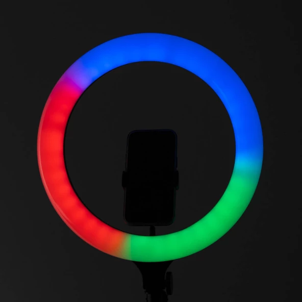 MJ38 RGB 25W Ring Light Canlı Yayın 38cm USB'li ve Telefon Stand - 9