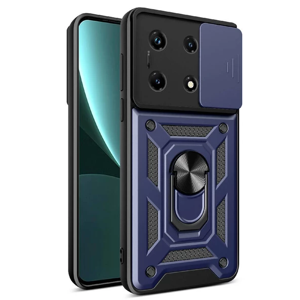 İnfinix Note 30 Pro Kılıf Magnetik Standlı Kamera Korumalı  Sürgülü Vega Kapak
