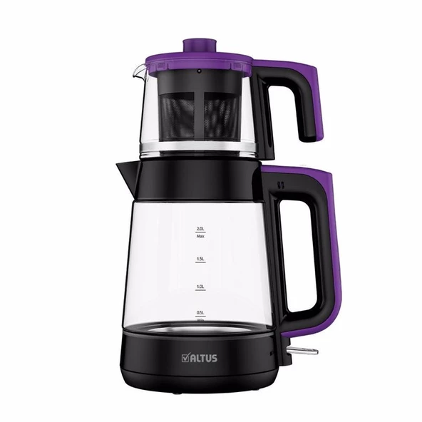 Altus Al 796 S Cam Çay Makinesi Siyah Mor Çaycı Altus - 3