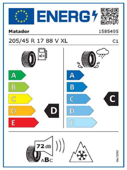 Matador 205/45R17 88V XL FR MP93 Nordicca Oto Kış Lastiği (Üretim Yılı: 2024) - 2