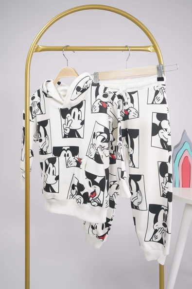 ERKEK ÇOCUK OKULA DÖNÜŞ KAPŞONLU PAMUK EŞOFMAN TAKIMI - 6