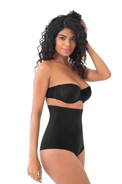 Yüksek Bel Lazer Kesim Kaydırmaz  Toparlayıcı Slip Korse - 4