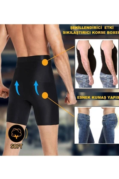 Erkek  2'li Set Korse Atlet Ve Boxer Korse  Korse  2li Set - 10