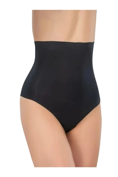 Lazer Kesim Yüksek Bel String Toparlayıcı Tanga Külot Korse - 3