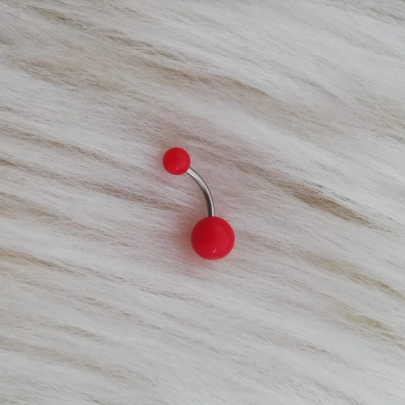 Mat Kırmızı Göbek Piercingi