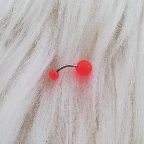 Şeffaf Pembe Göbek Piercingi