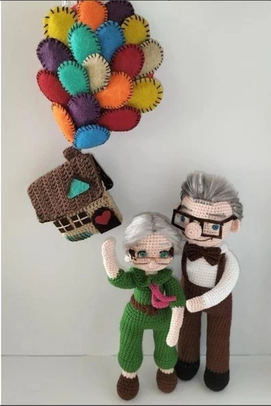 Carl ve Ellie Amigurumi Organik Oyuncak Hediye Seti - 4