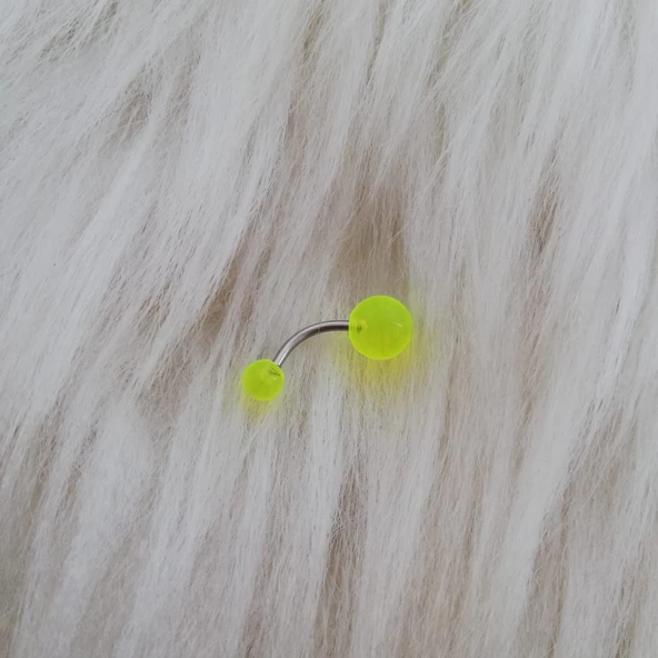 Şeffaf Fosforlu Sarı Göbek Piercingi
