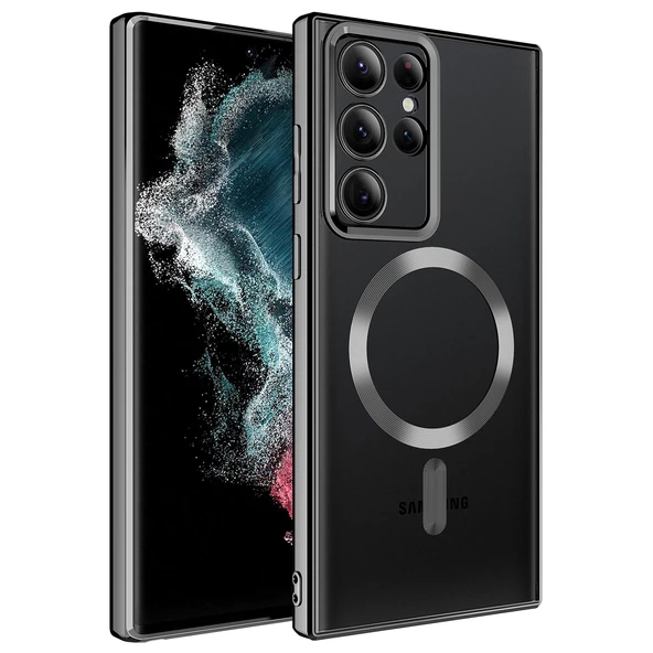 Samsung Galaxy S22 Ultra Kılıf Magsafe Wireless Şarj Özellikli Setro Silikon - 6