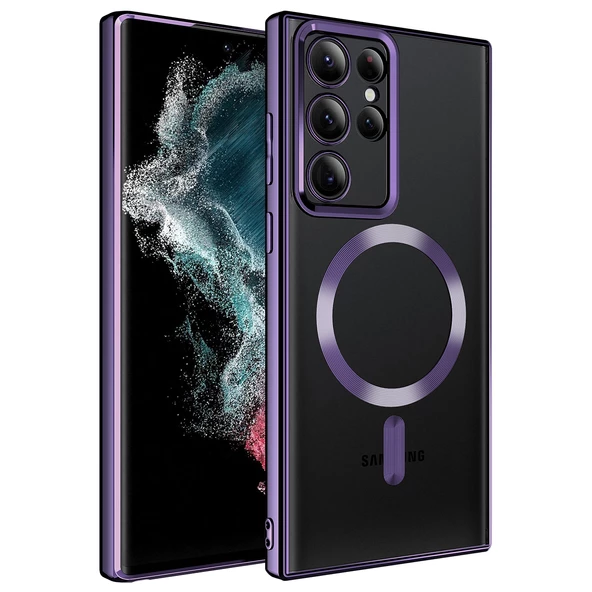 Samsung Galaxy S22 Ultra Kılıf Magsafe Wireless Şarj Özellikli Setro Silikon - 7