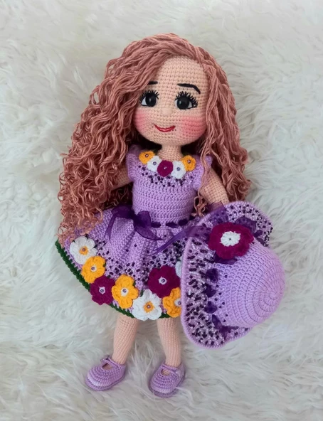 Lila Akasya Bebek Amigurumi Organik Oyuncak - 2