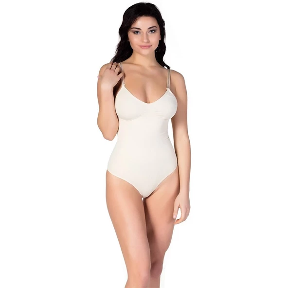 Karın Toplayıcı Çıtçıtlı İp Askı Vücut Sıkılaştırıcı Kadın Zıbın Korse 5004 - 5