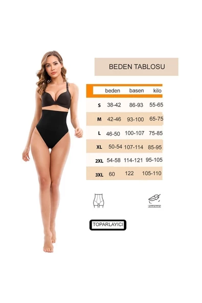 Kadın Yüksek Bel Karın Toparlayıcı Slip String Toparlayıcı Tanga Korse - 6